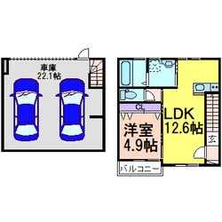 Garage Position 鹿沼の物件間取画像